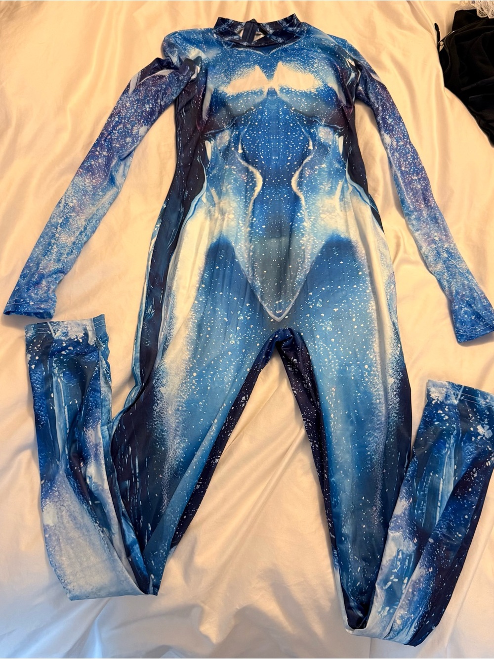 Fashion Nova Blue Celestial Star Alien Print Jumpsuit Costume